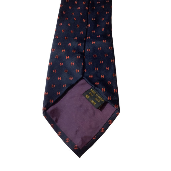 SINASABANG Dark Blue With Red 100% Silk Mens Neck Tie - Picture 2 of 5